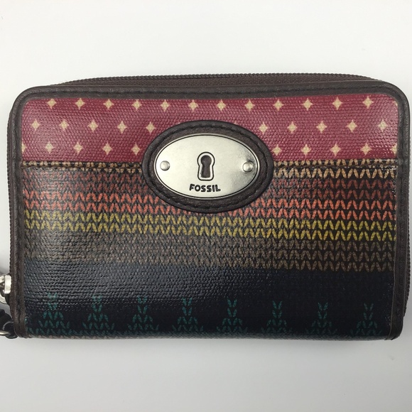 Fossil Key-Per Zip Around Wristlet Wallet - Picture 2 of 16